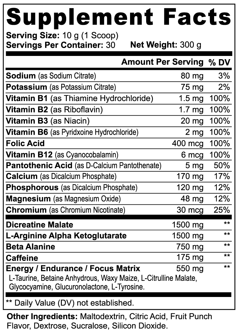 YGEIA Nitric Shock – Advanced Pre-Workout Power (Fruit Punch)