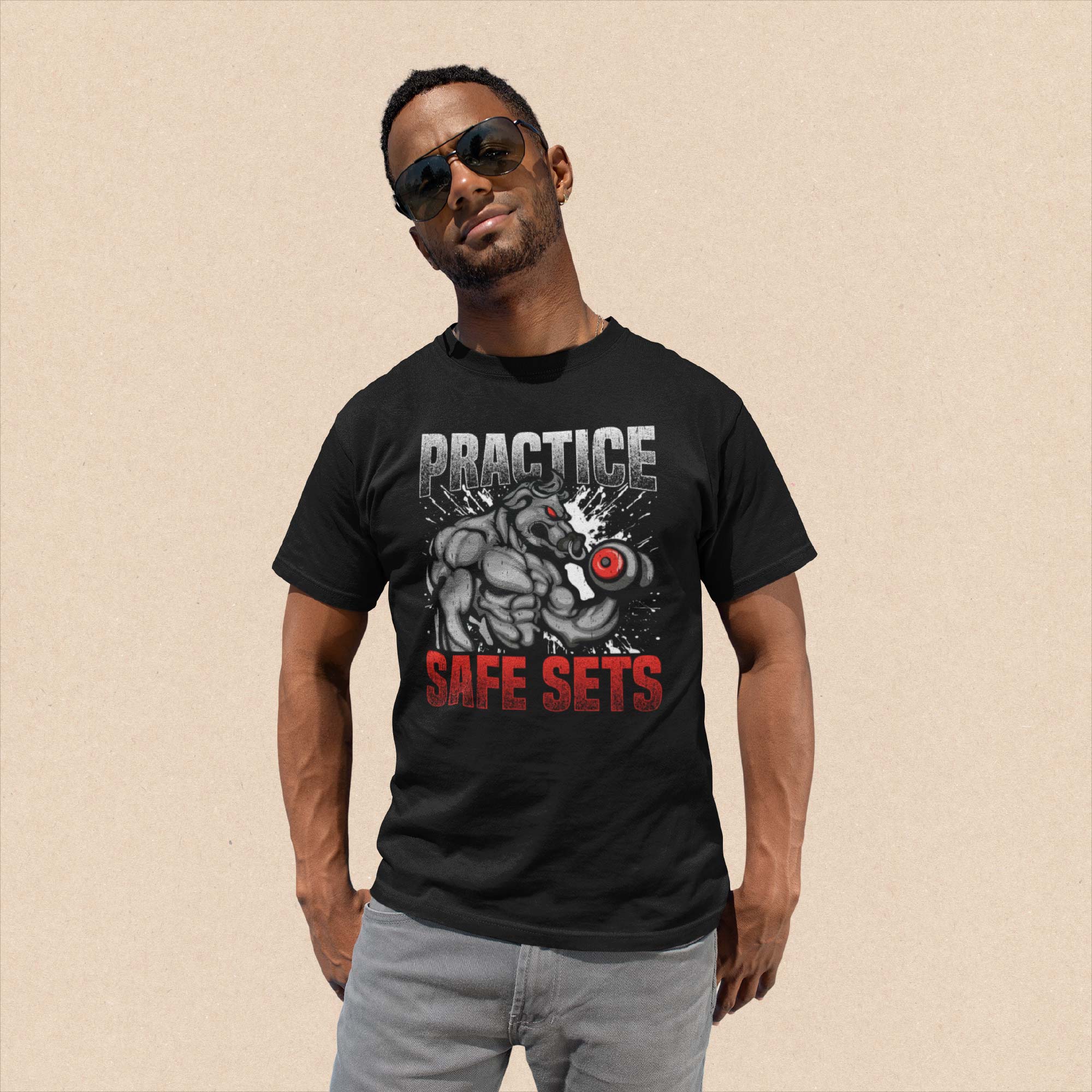 Practice Safe Sets Black Unisex T-Shirt