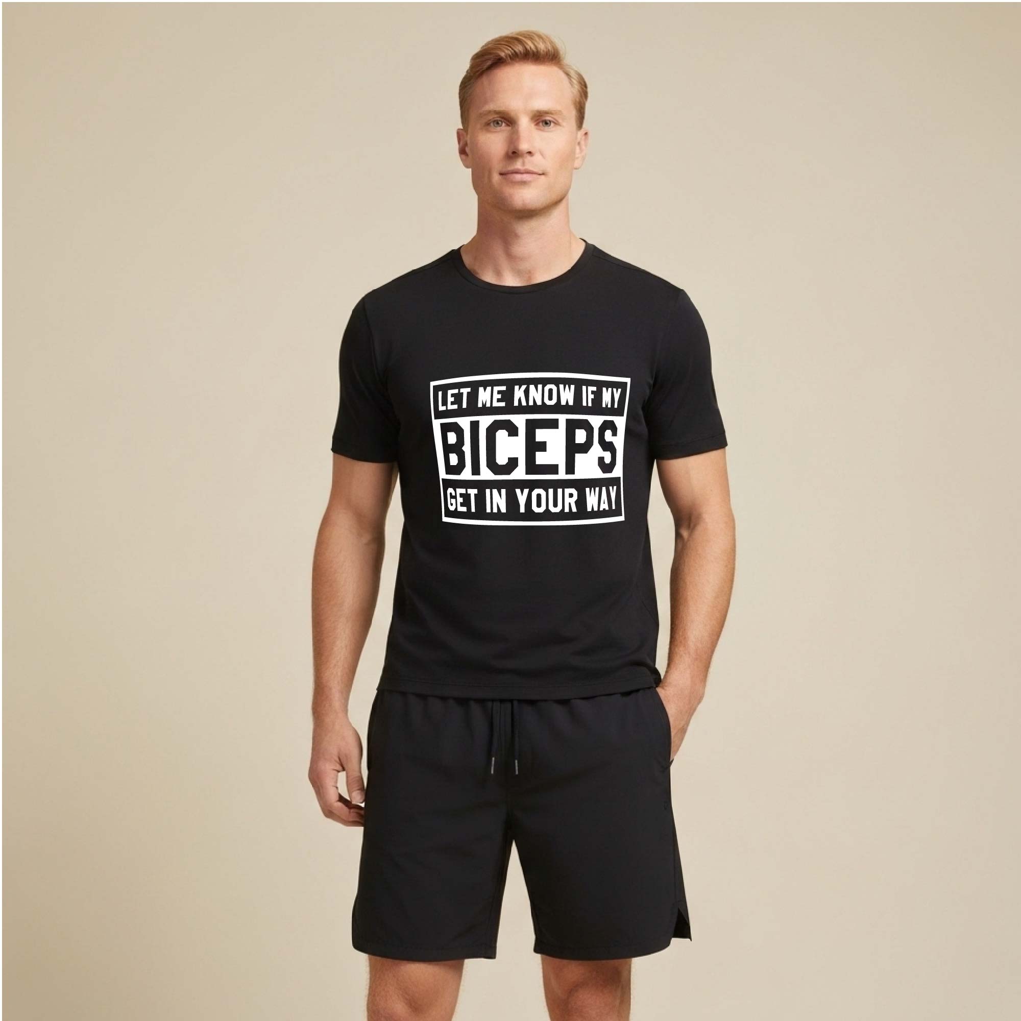 Let Me Know If My Biceps Get in The Way Black Unisex T-Shirt