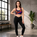 YGEIA Fitness Colorful Paisley Longline Sports Bra