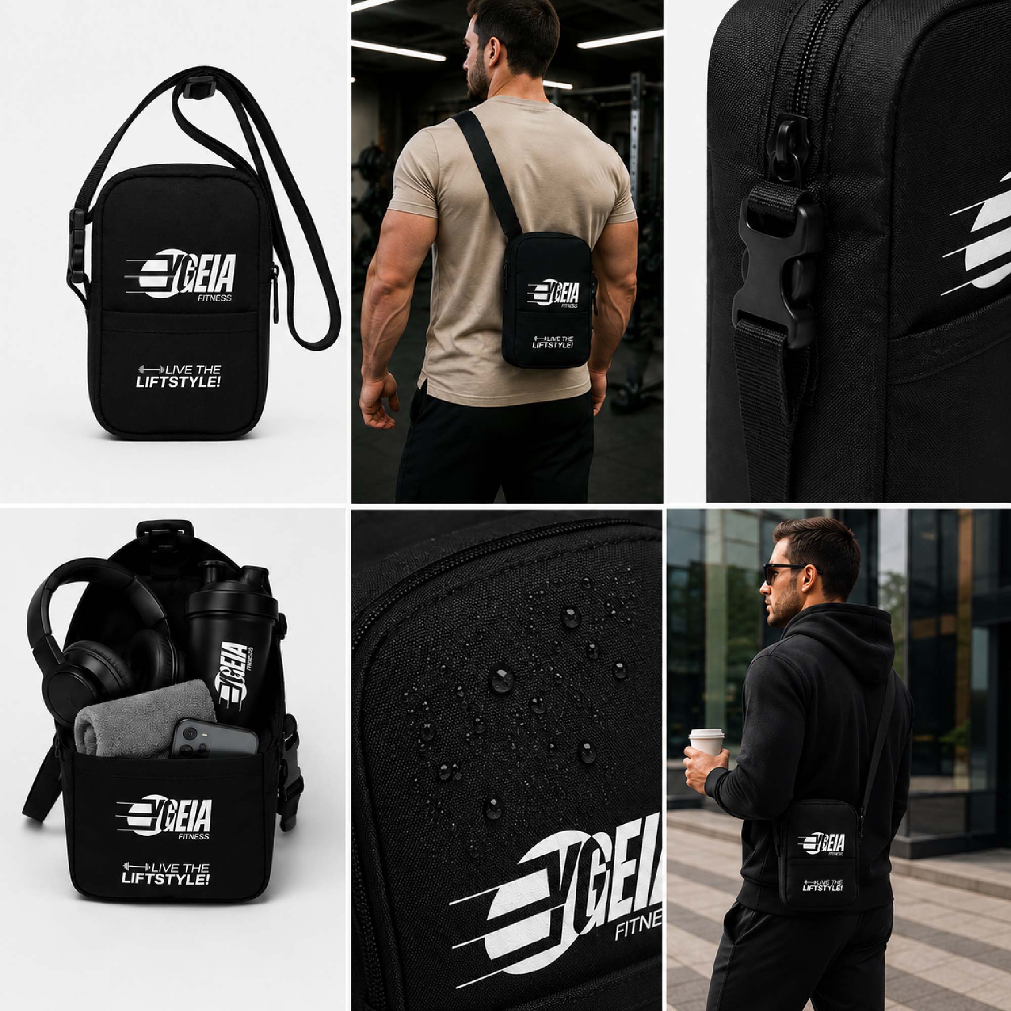 YGEIA Fitness Utility Crossbody Bag