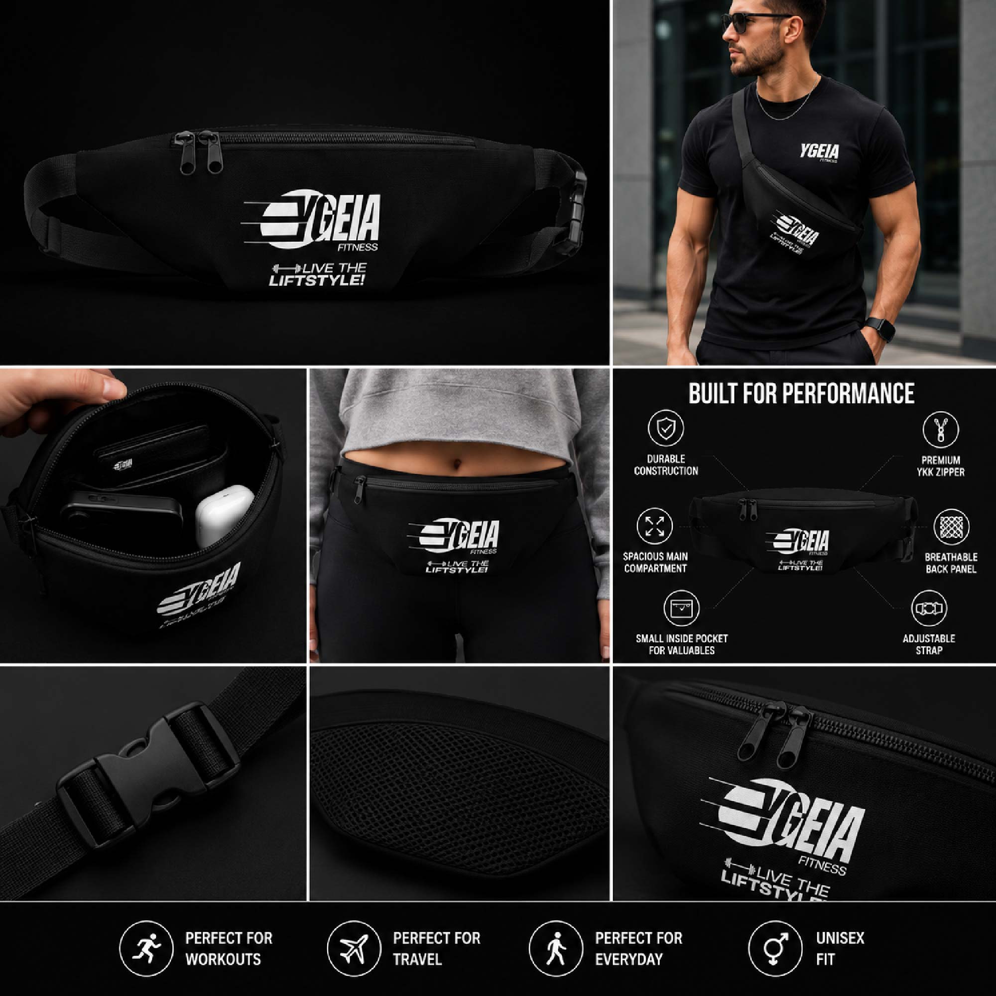 YGEIA Fitness Fanny Pack