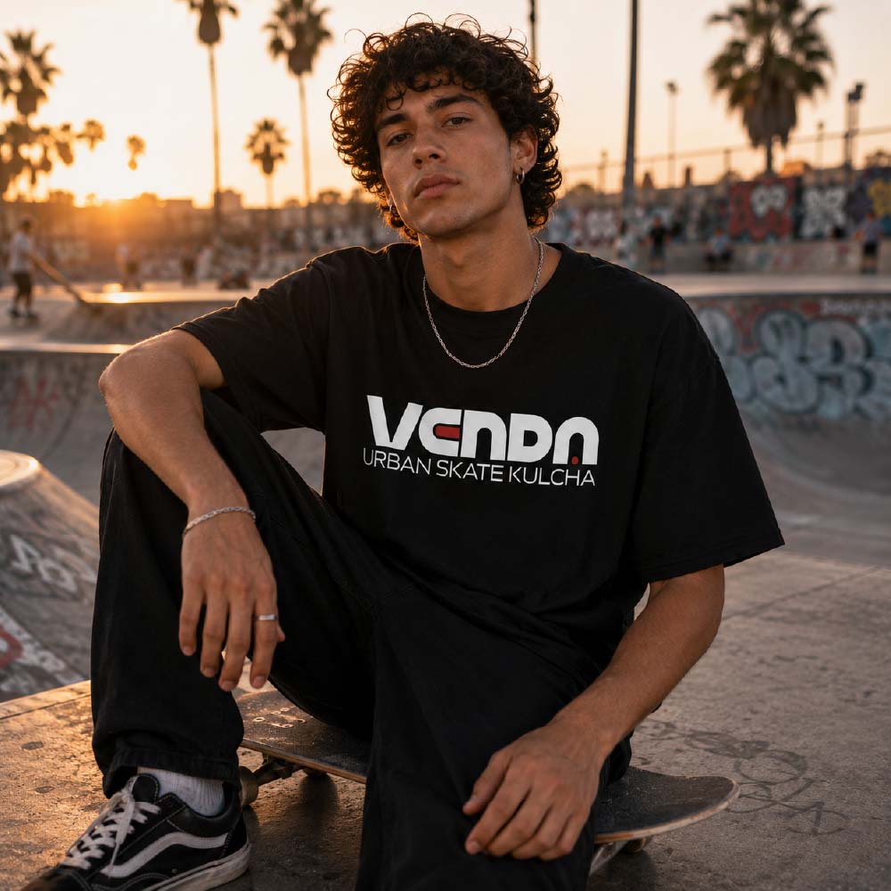 Venda Urban Skate Kulcha Black Unisex T-Shirt