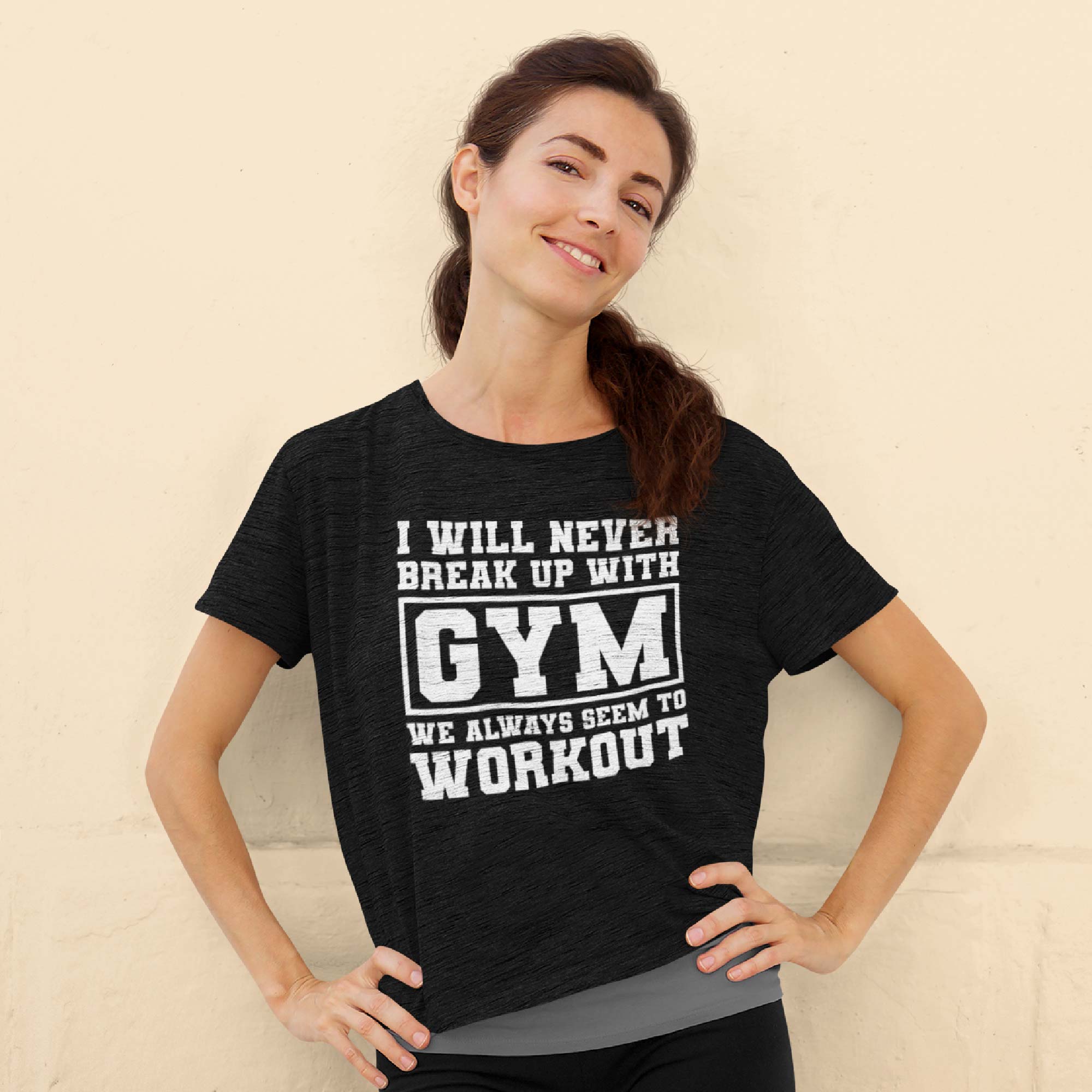I Will Never Breakup With GYM Black Unisex T-Shirt